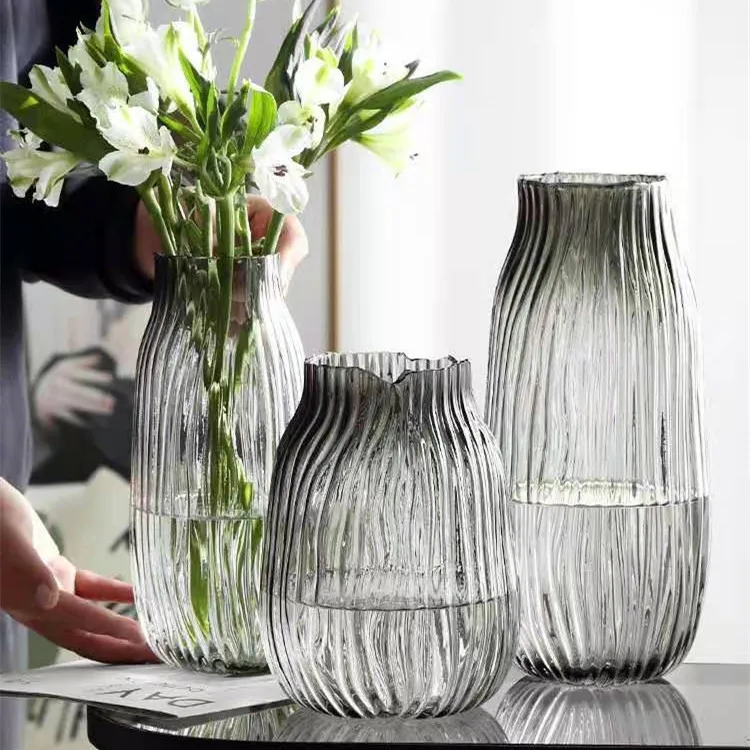 

Transparent Glass Flower Vase ins style Flower Bottle Home Decor Creative Transparent Hydroponic Vase Wedding Table Decor