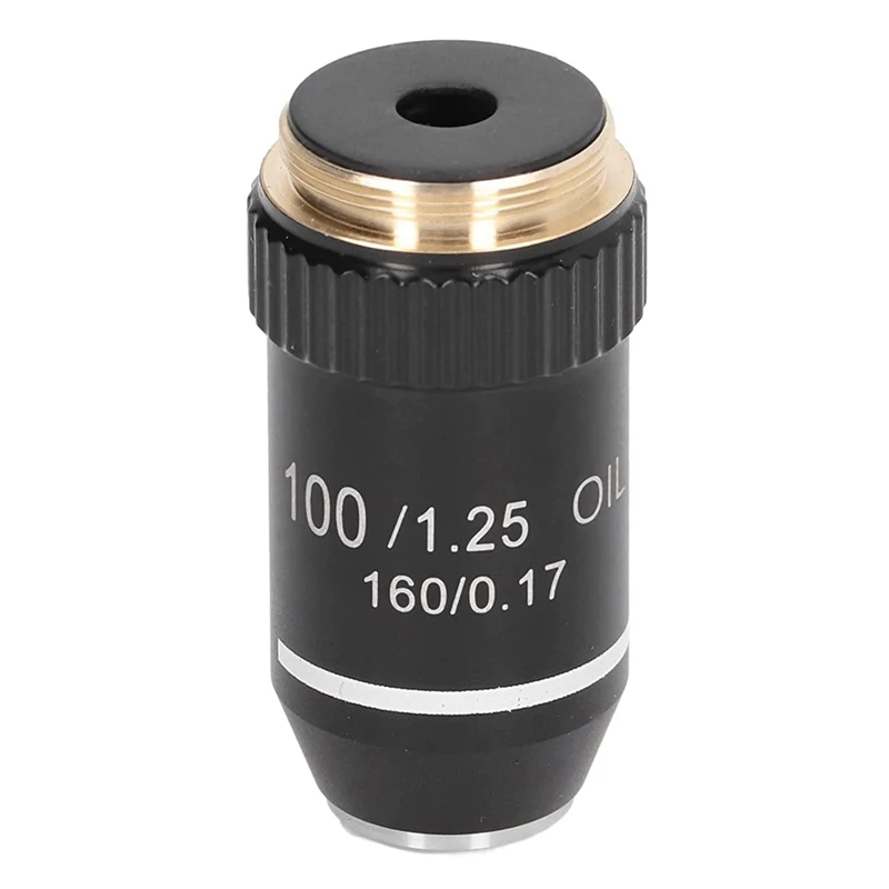 

Biological Microscope Lens 195 Achromatic Black Objective Lens 100X Oil High Power Objective Interface 20.2Mm Thread