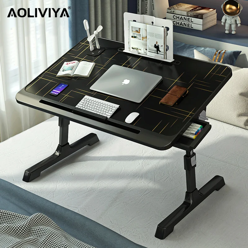 

AOLIVIYA Bed Desk Small Table Increase Laptop Table Foldable Lazy Table Dormitory Student Children's Sofa Table ShuangHong 2023