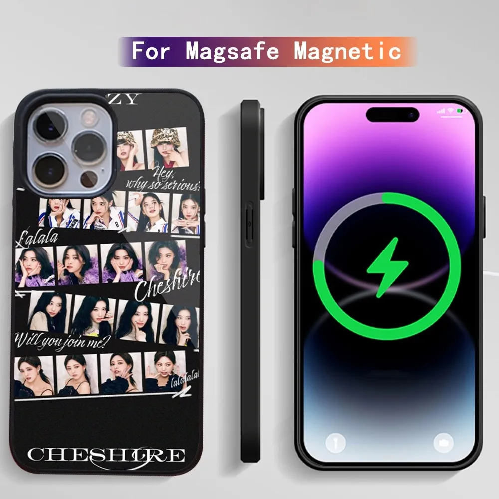 ITZY Чеширский Kpop чехол для телефона iPhone 15 14 13 12 11 Plus Pro Max Magsafe Магнитная