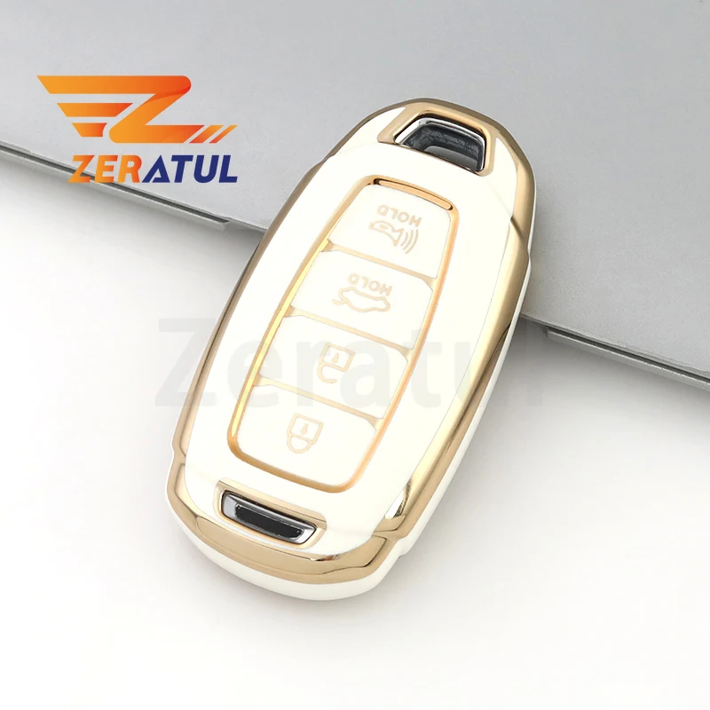Чехол для автомобильного ключа из ТПУ с 4 кнопками брелок Hyundai I30 Ix35 KONA Encino Solaris Azera