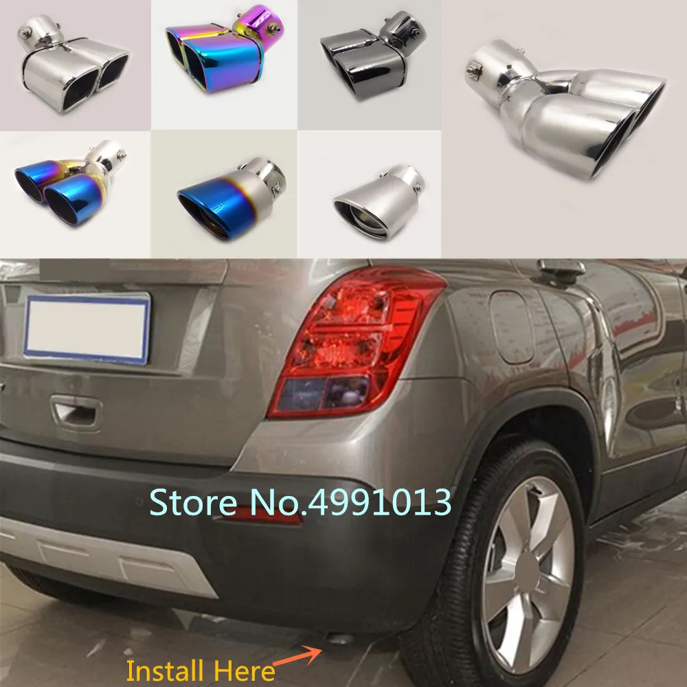 

Car Stainless Steel Rear Back Cover Muffler End Pipe Outlet Dedicate Exhaust Tip Tail 1pcs For Chevrolet TRAX 2014 2015 2016
