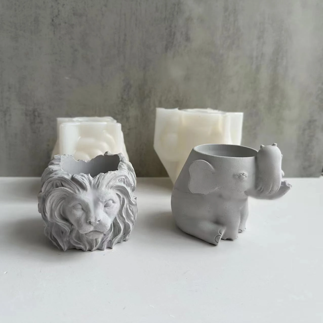 Силиконовая форма в форме слона льва для цветов цветочный горшок гипсовая