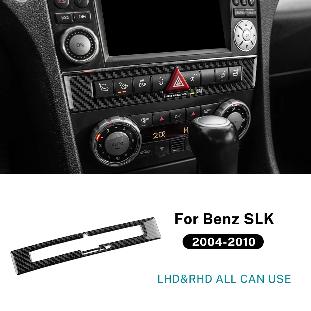 

Настоящее мягкое углеродное волокно для Mercedes Benz SLK R171 2004 2005 2006 2007 2008 2009 2010, наклейка на центральную панель управления автомобиля
