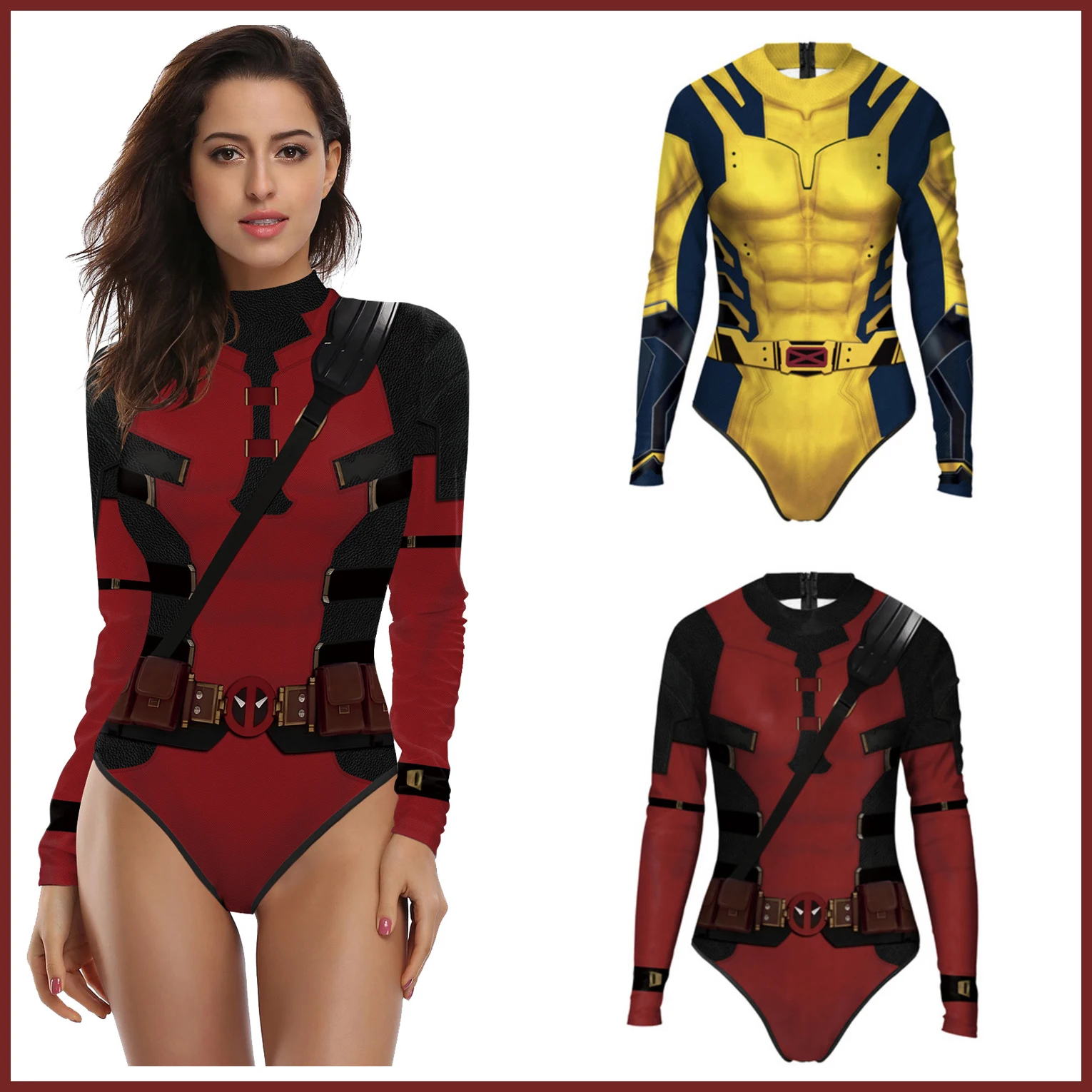 3D принт супергерой Росомаха Дедпул косплей комбинезон женские костюмы на