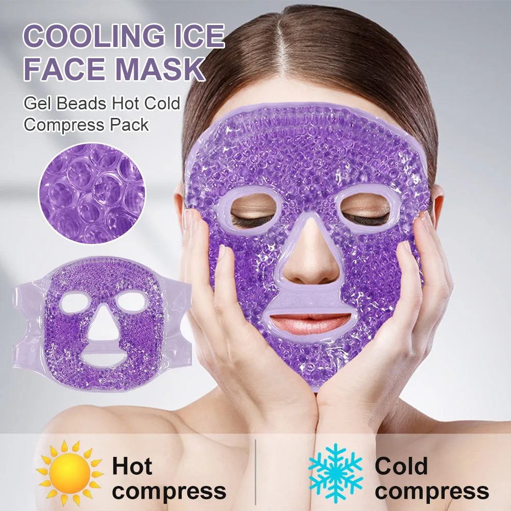 

Охлаждающая охлаждающая маска для лица/глаз, гелевые шарики, горячий холодный компрессионный пакет, многоразовая гелевая маска для снятия ...