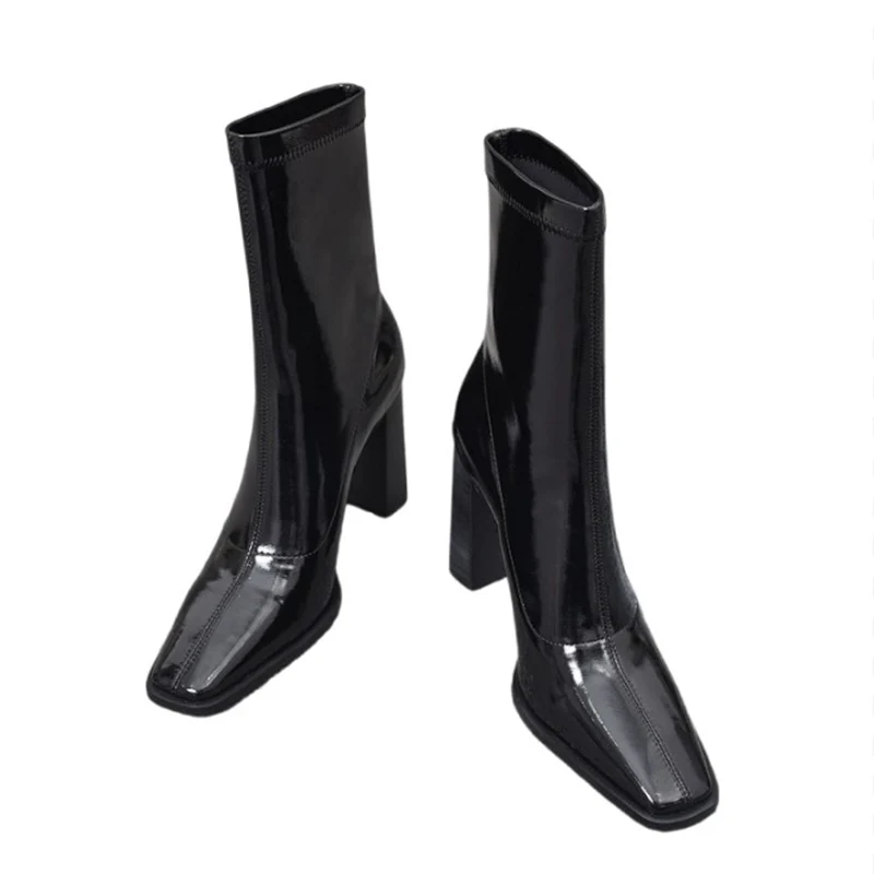 Женские зимние ботильоны на высоком каблуке ботинки челси новинка зимы 2025