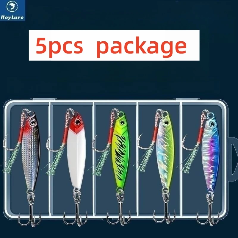 

HeyLure 5pcs 7/10/15/20/25g Metal Fishing Lure LongShot Cast Jig Spinner Hard VIB Vibration Spoon Crankbait for Bass Pike Pesca