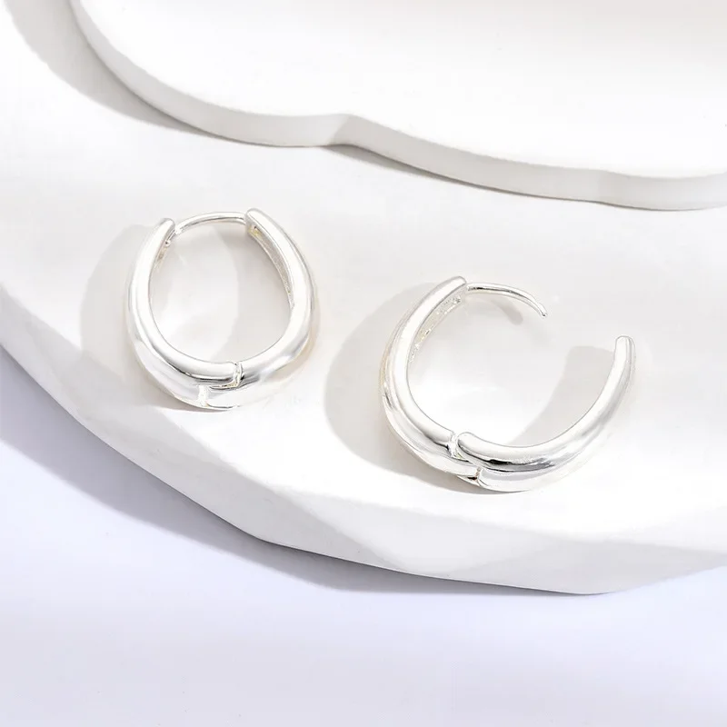 Модные медные позолоченные круглые овальные серьги в европейском и американском