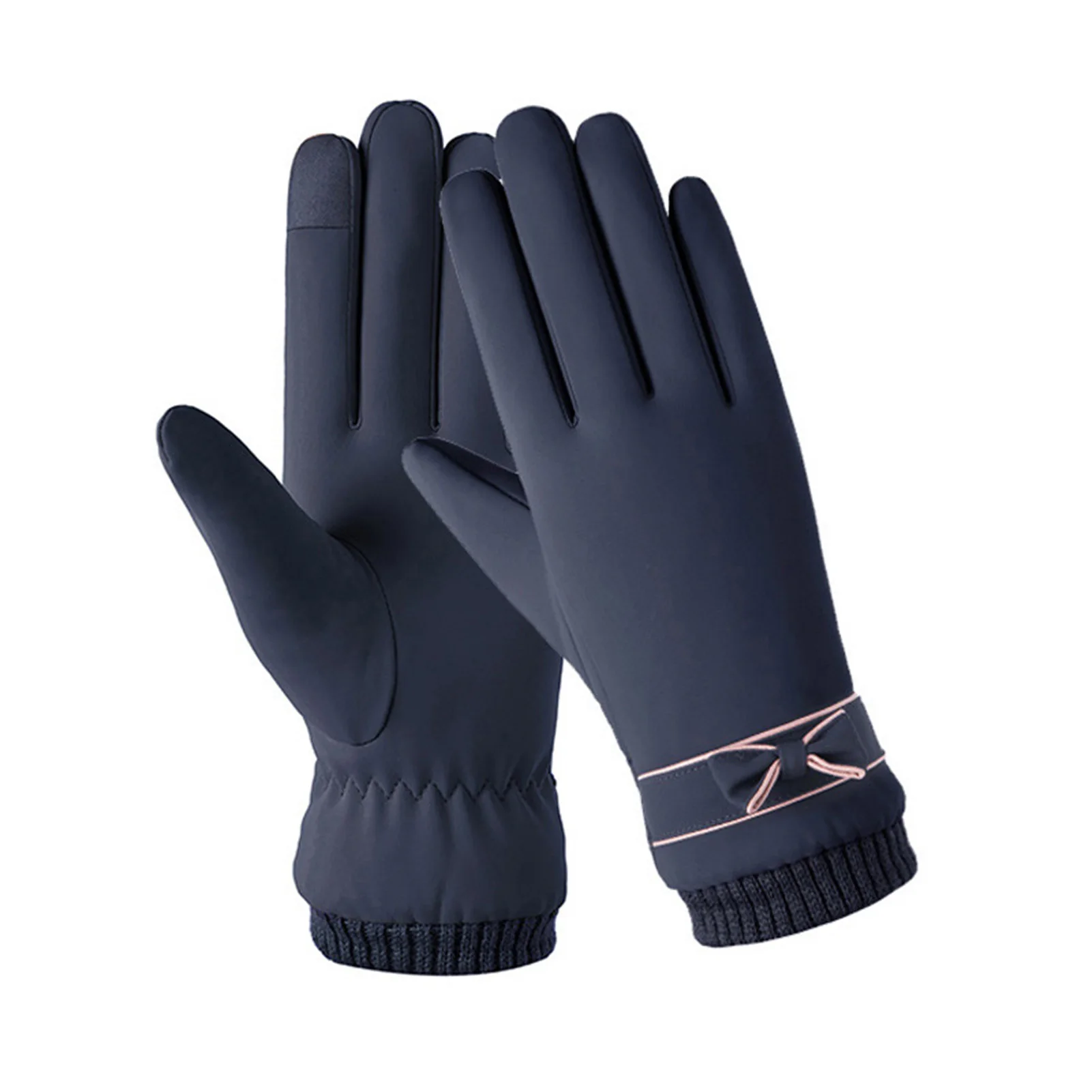 

Woman Warm Snow Gloves with Breathable Plush Skin Feeling Surface for Sport Office Outside Business