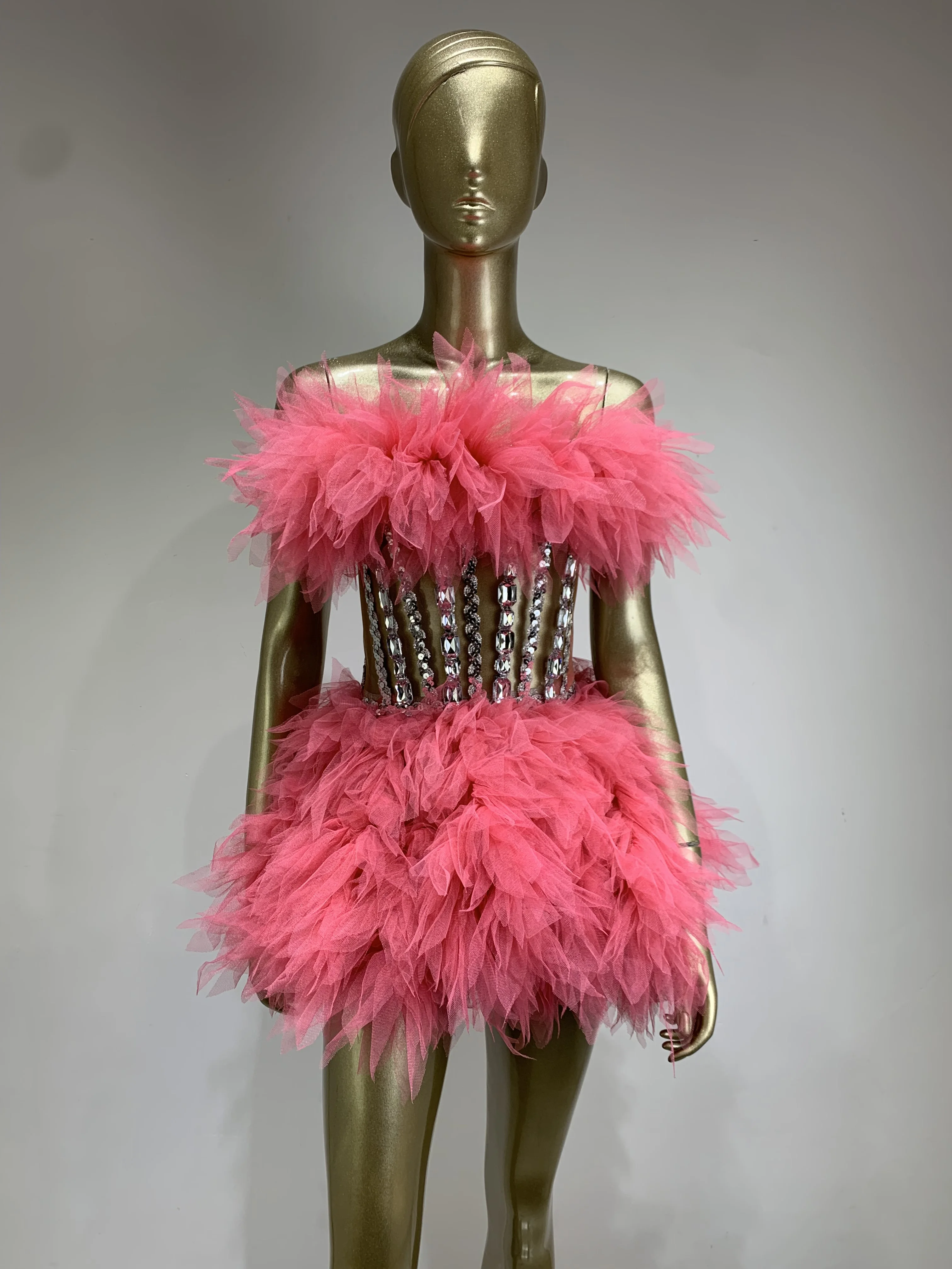 Женское сексуальное Сетчатое Прозрачное платье с открытой спиной бриллиантовое