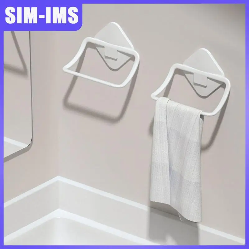 

Self Adhesive Wall-mounted Punch-free Bathroom Hardware Set Towel Rack Towel Bar Hook Bathroom Toilet Storage Rack
