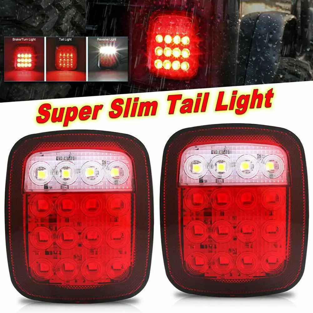 

2pcs Car Led Rear Tail Light Installation Reversing Brake Lamp Modified Parts Compatible For Tj 07-17 Old Ej