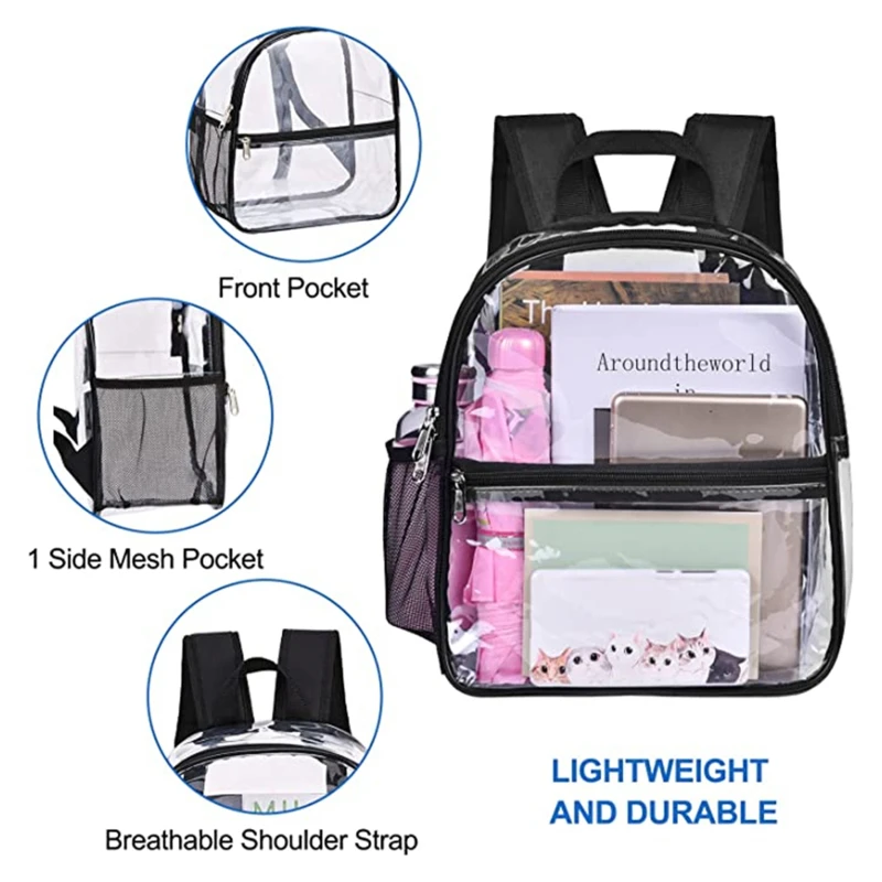 

Explosive Transparent Pvc Outdoor Sports Fitness Transparent Waterproof Travel Transparent Visible Backpack