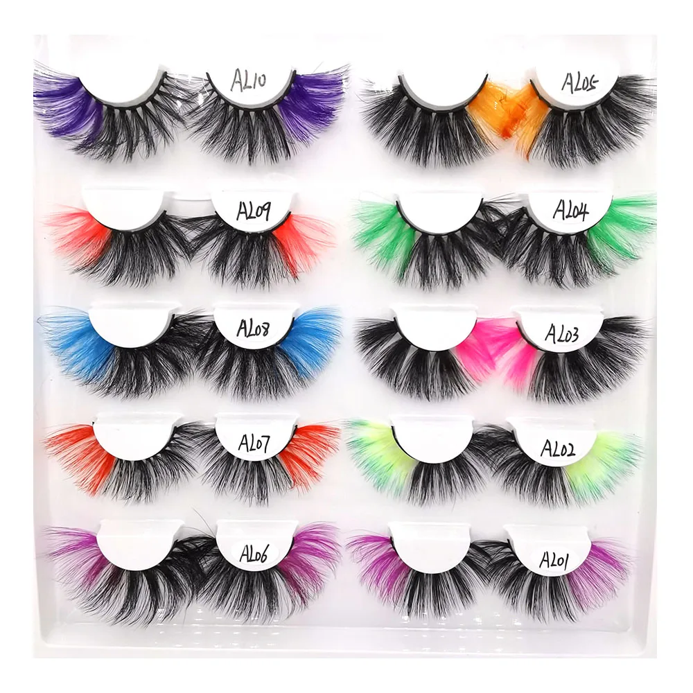 

1 Pair Colorful Silk False Eyelashes new ins hot Colored Faux Mink Lashes handmade 3D fake eyelashes