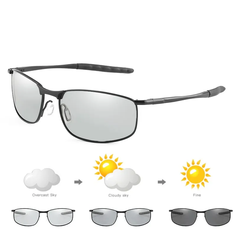 

Photochromic Sunglasses Men Polarized Glasses Male Change Color Polaroid Sun Glasses for Men Sports Driving UV400