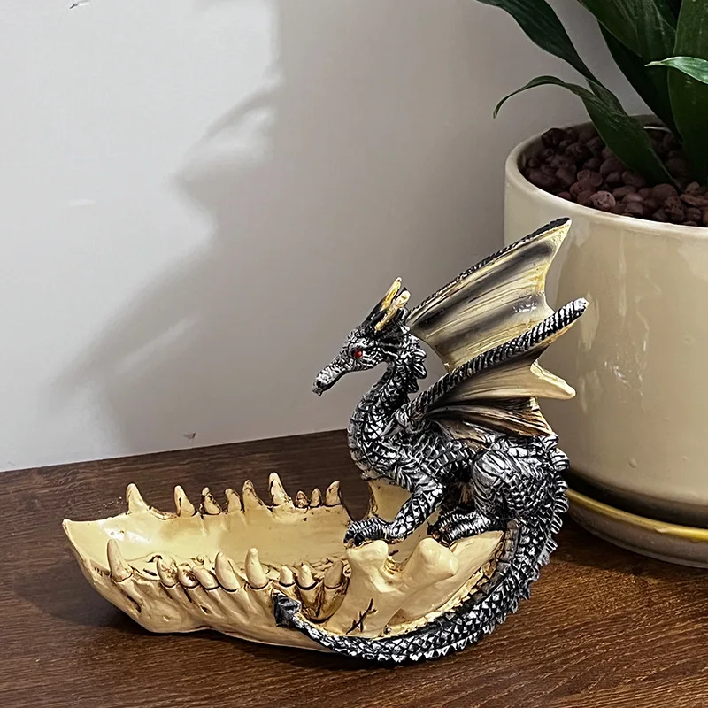 

New modern minimalist resin dragon tooth boat sculpture ornaments home office dragon boat storage crafts