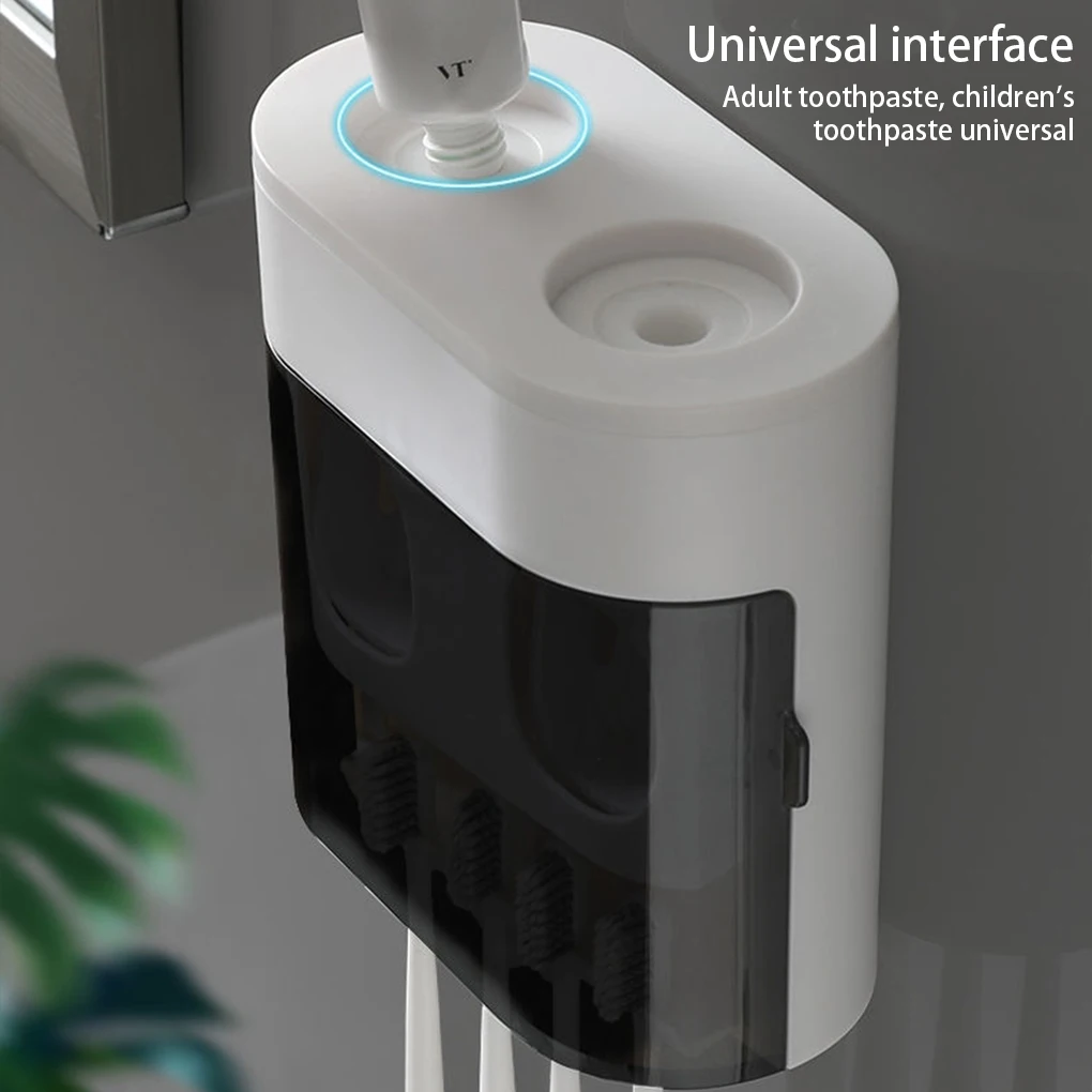 

Toothpaste Squeezer Automatic Punch-free Dispenser Toothbrush Holder