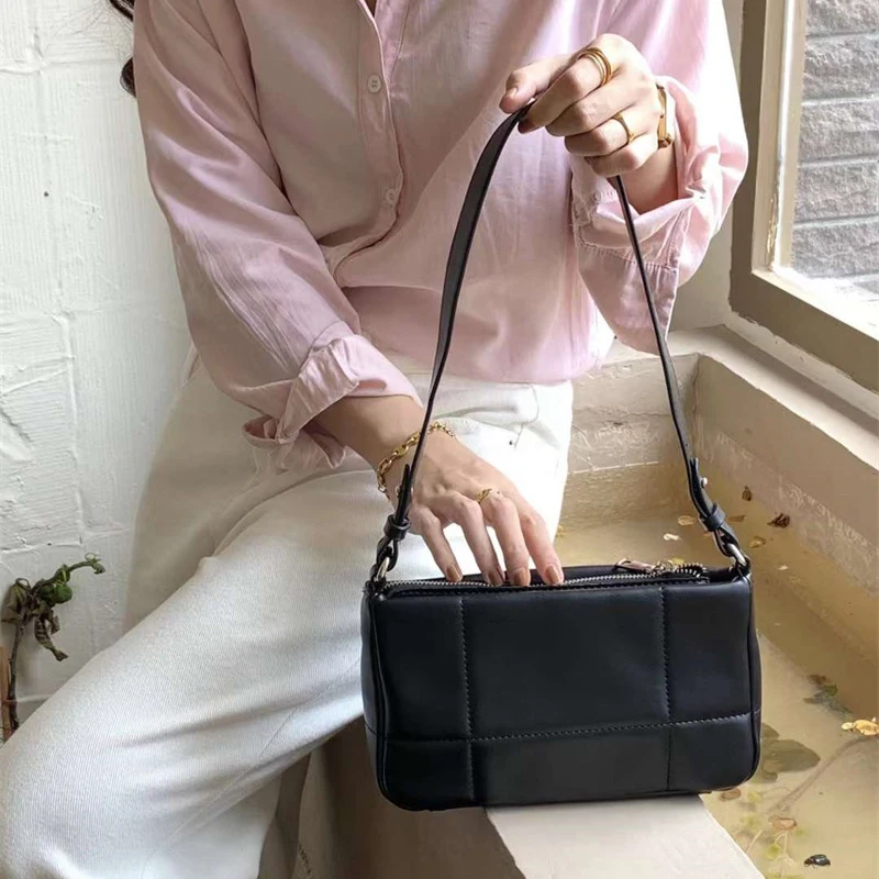 

Дизайнерские женские сумки 2022, летние клетчатые Роскошные модные сумки на молнии из искусственной кожи, винтажные повседневные женские сум...