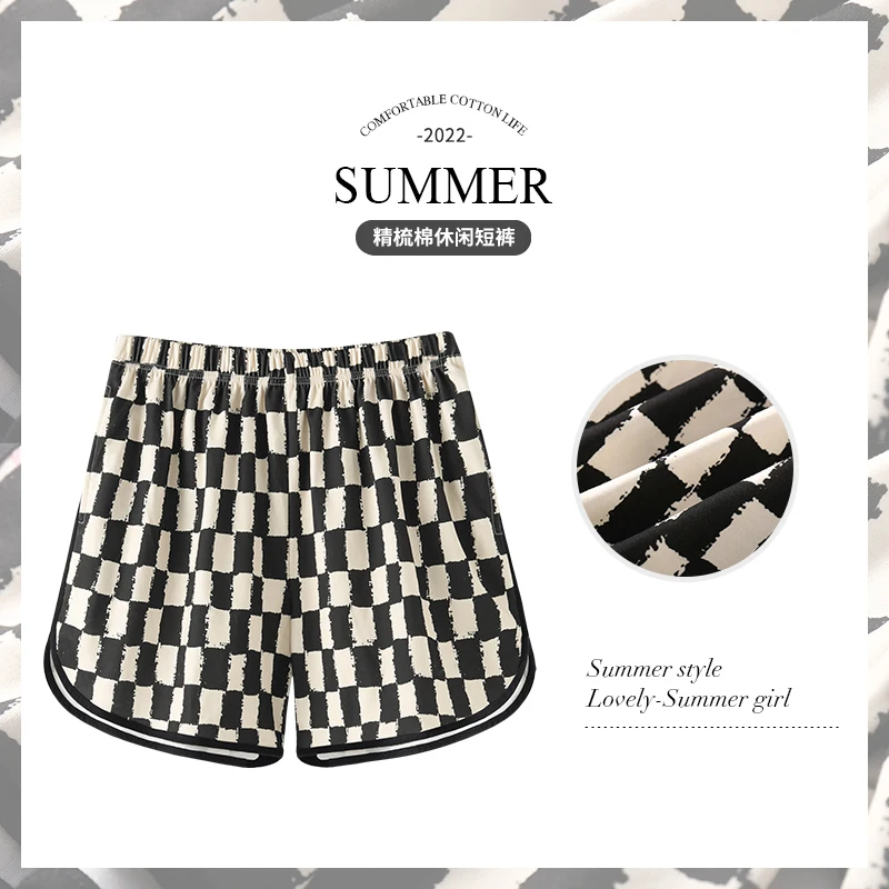 New Printed Cotton Loose Ladies Pajama Pants Pyjama Women Sleep Bottoms Lounge Wear Sleep Pants Summer Female Plus Size Shorts