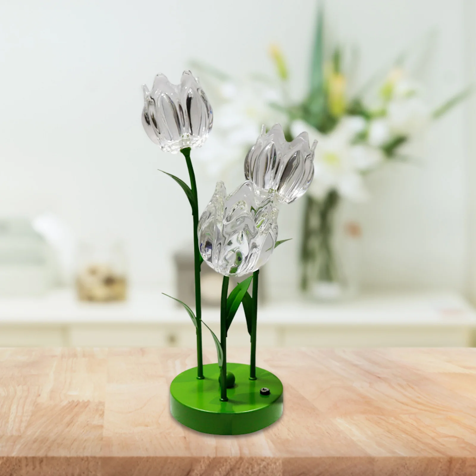 

Хрустальный ночник с сенсорным затемнением, Настольный светильник ильник в виде ландыша, декоративная лампа для тюльпанов, декоративные ук...
