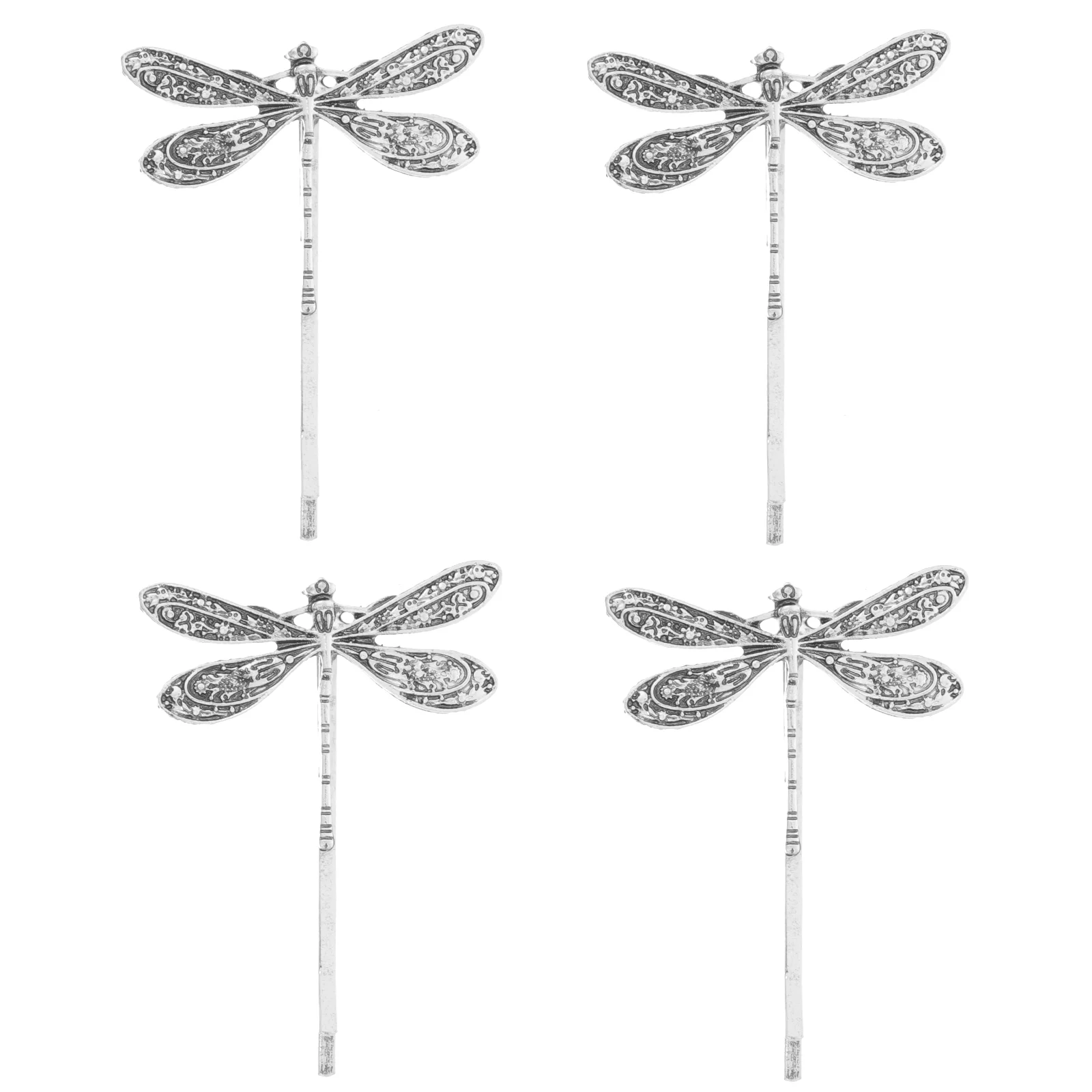 

4 Pcs Clip Metal Dragonfly Hair Wedding Decor Vintage Hairpin Decoration Retro Rural Barrette