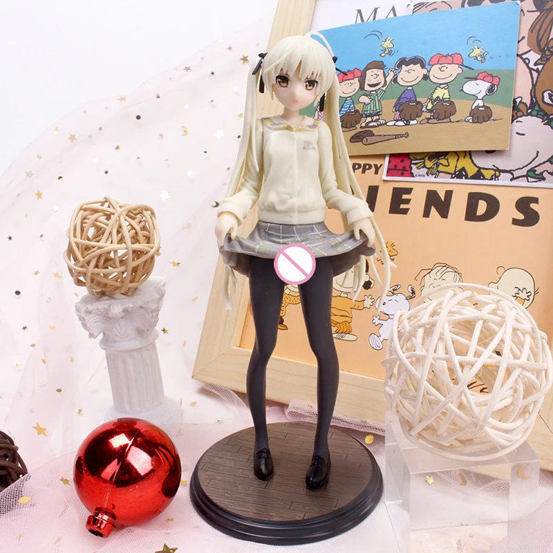 

17cm Anime Yosuga No Sora Sora Kasugano Action Figure Standing Posture JK Uniform Upskirt PVC Cake Decoration Collection Model