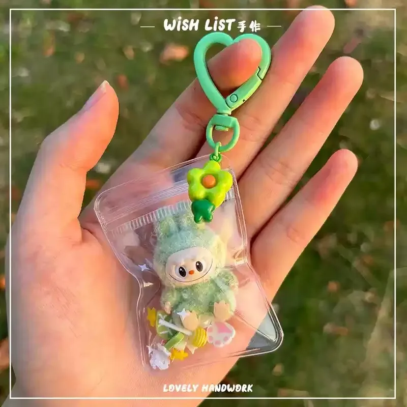 Мини Labubu виниловая Милая Мини-фигурка кукла кавайная ниспадающая сумка