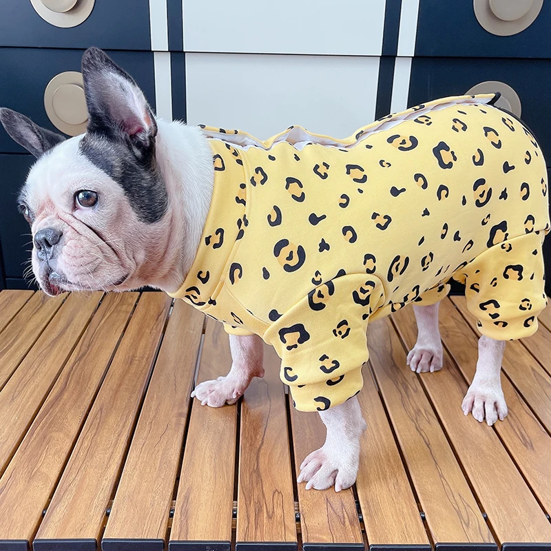 

Pet Dog Jumpsuit Pure Cotton One Side Fleece Lined Puppy Clothes Protect Belly Overalls For Small Fat Dogs French Bulldog Pug