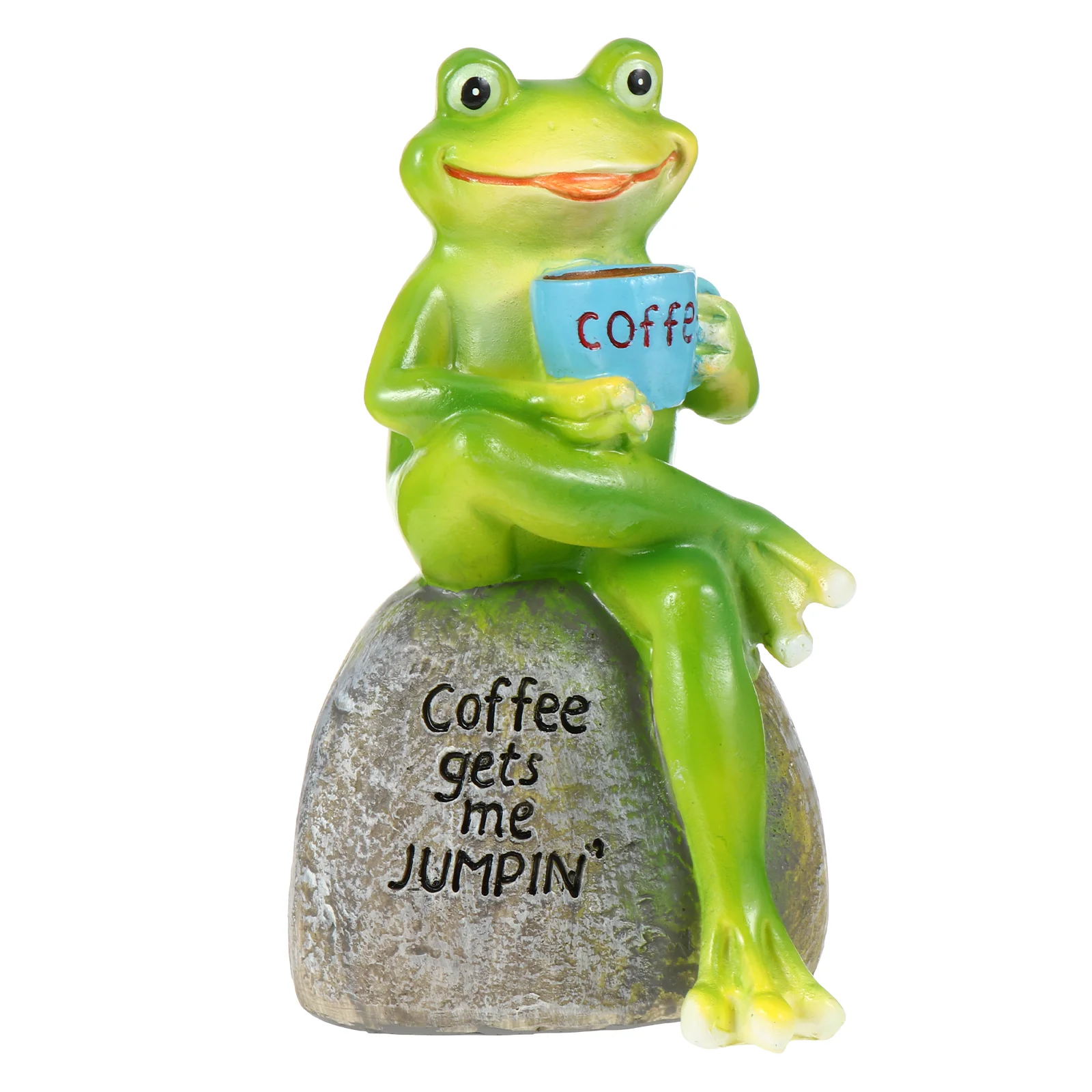 

Funny Figurine Novelty Sculpture Statue Drinking Coffee Creative Craft Resin Table Ornaments for Landscape Dashboard Decoration