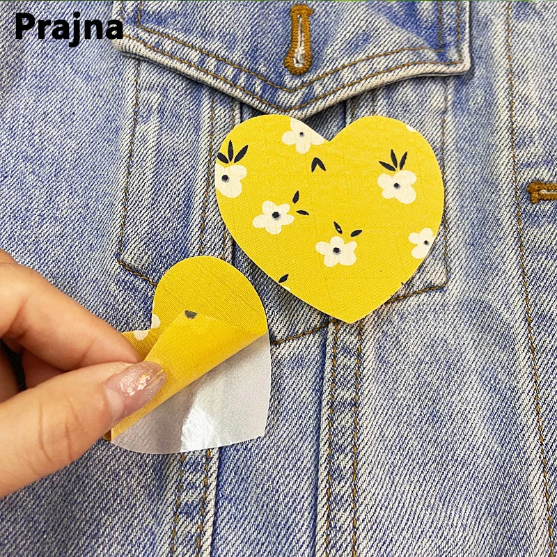 

2PCS Iron On Patches DIY Iron On Love Flower Elbow Patches Repair Pants For Jean Clothing Pants badges Apparel Sewing Fabric