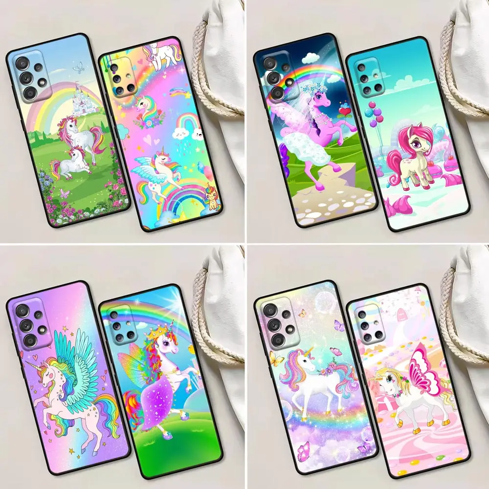 

Phone Case For Samsung Galaxy A32 A33 A31 A23 A22 A21S A13 A12 A11 A03 A02 01 5G Cases Cover Cute Cartoon Rainbow Unicorn Animal