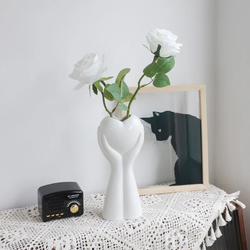 

Ins Light Luxury Vase Nordic Simplicity Ceramics Dried Flowers Vase Home Living Room Art Decoration Flower Arranging Device