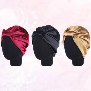 Cap Sleeping Sleepbonnet Silk Hat Hair Head Women Woman Chemo Scarf Satin Nightcap Bonnets Chemotheraphy Scrubnight Turban Wrap