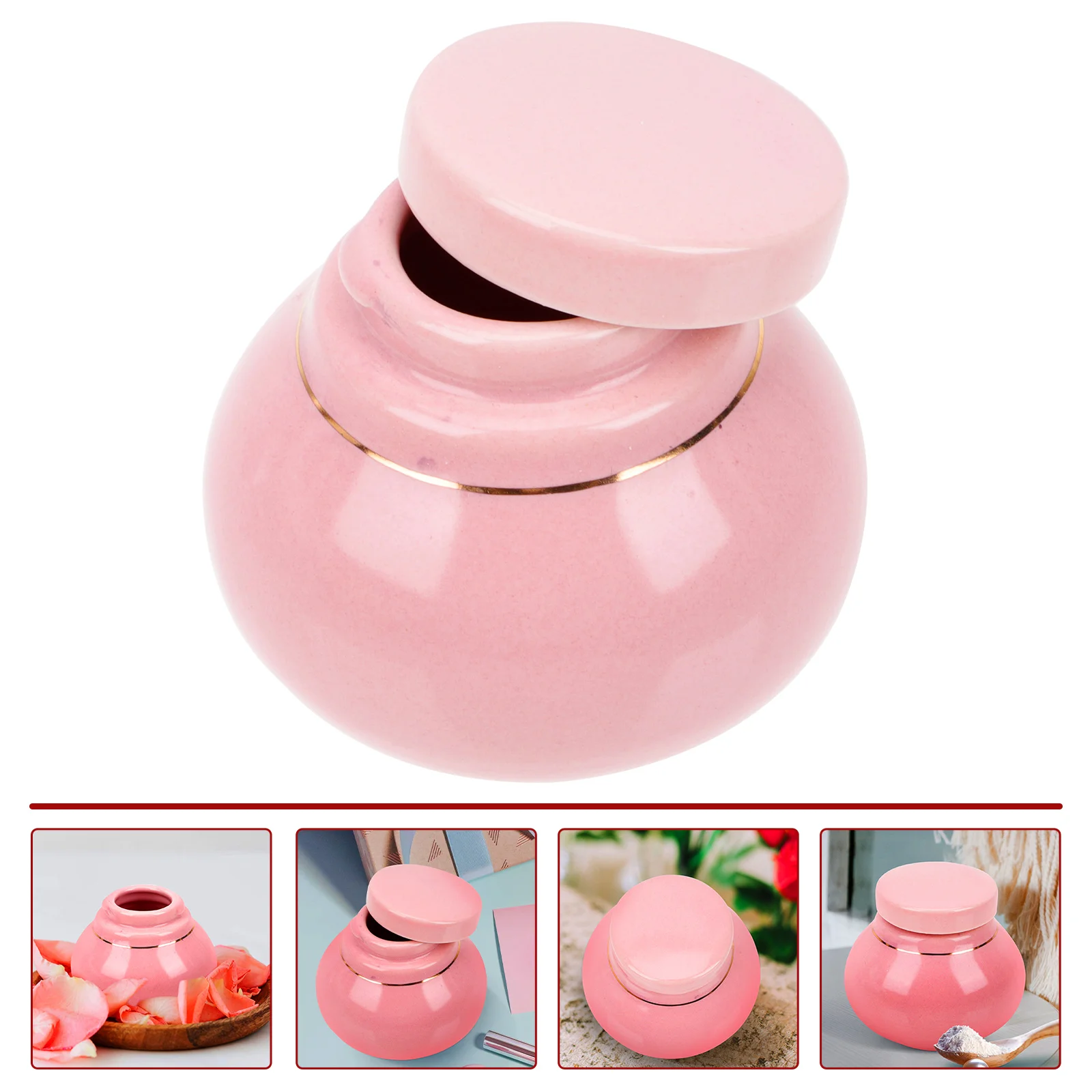 

Jar Cream Jars Containers Container Tea Sample Makeup Pot Empty Ceramic Lotion Storage Face Portable Porcelain Balm Lip Ceramics