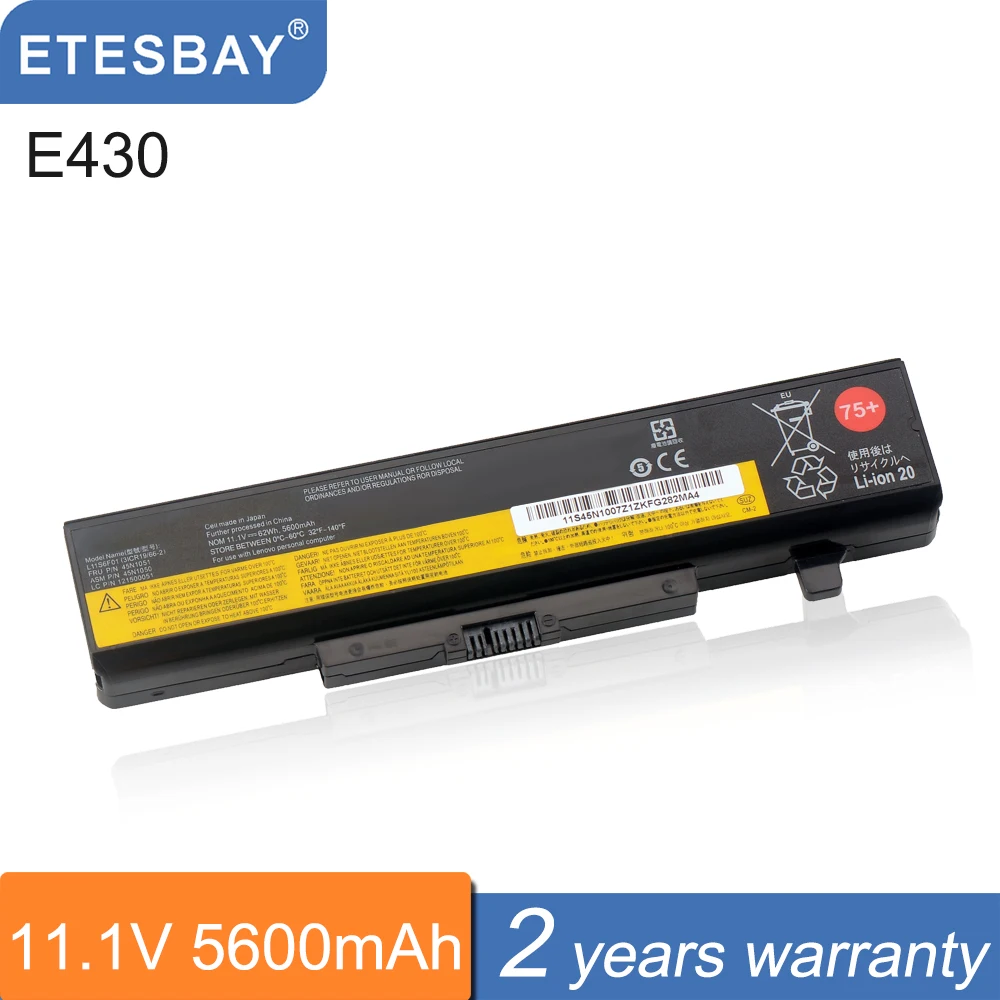 Аккумулятор ETESBAY E430 для ноутбука Lenovo ThinkPad Edge E440 E431 E435 E531 E535 E540 E430C E545 K49A E49 45N1043/42 75 + 5600 мАч