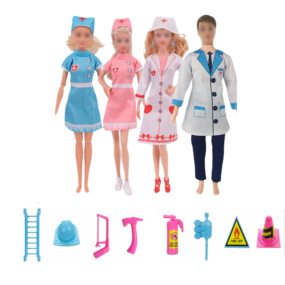 

Новое поступление, Одежда для куклы, мини боди, платье, одежда для врача, медсестры с аксессуарами для куклы Барби, 11,5 дюймов, кукла «сделай с...