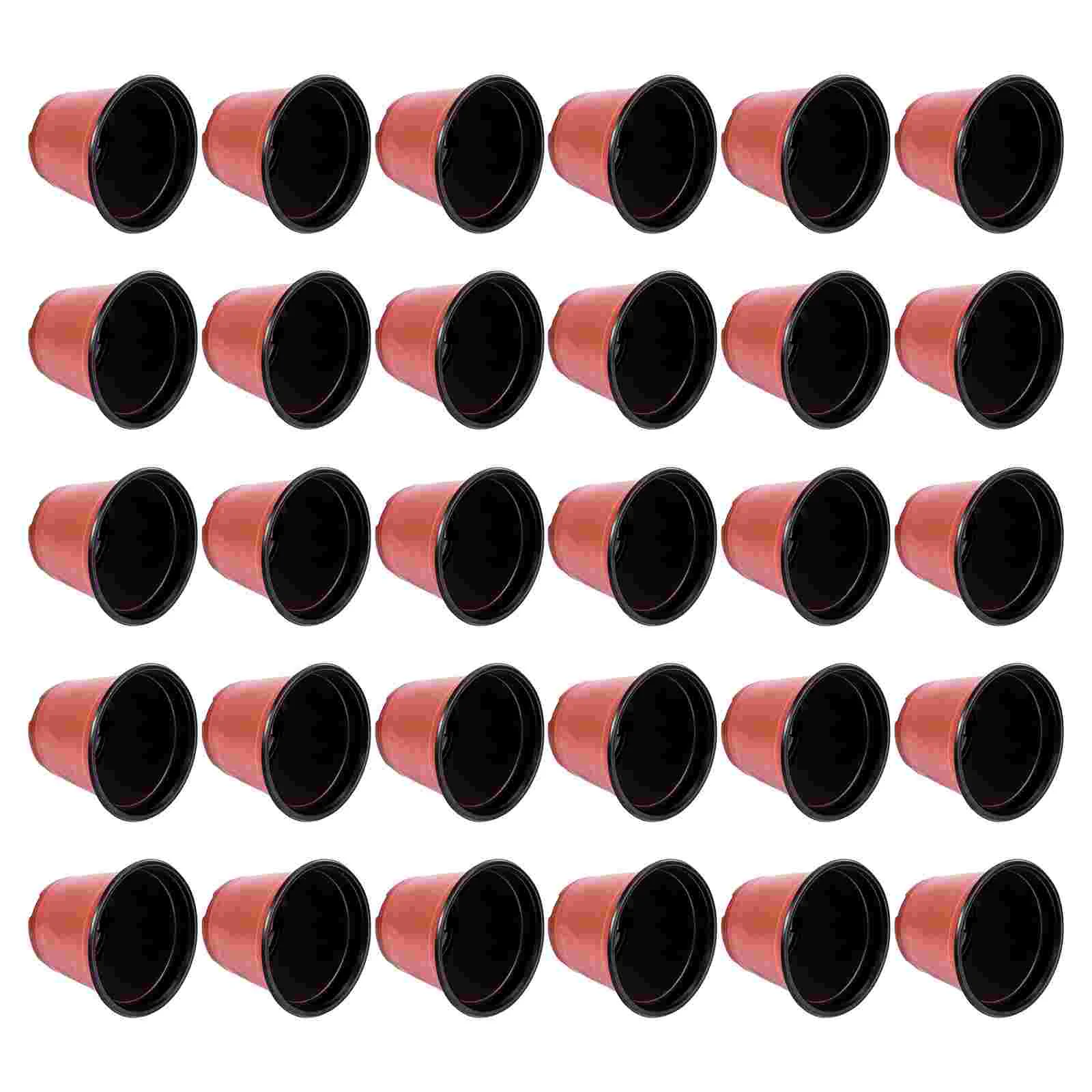 

30Pcs Nursery Pots Flower Container For Succulents Cuttings Transplanting- Diameter 150mm ( Brown )