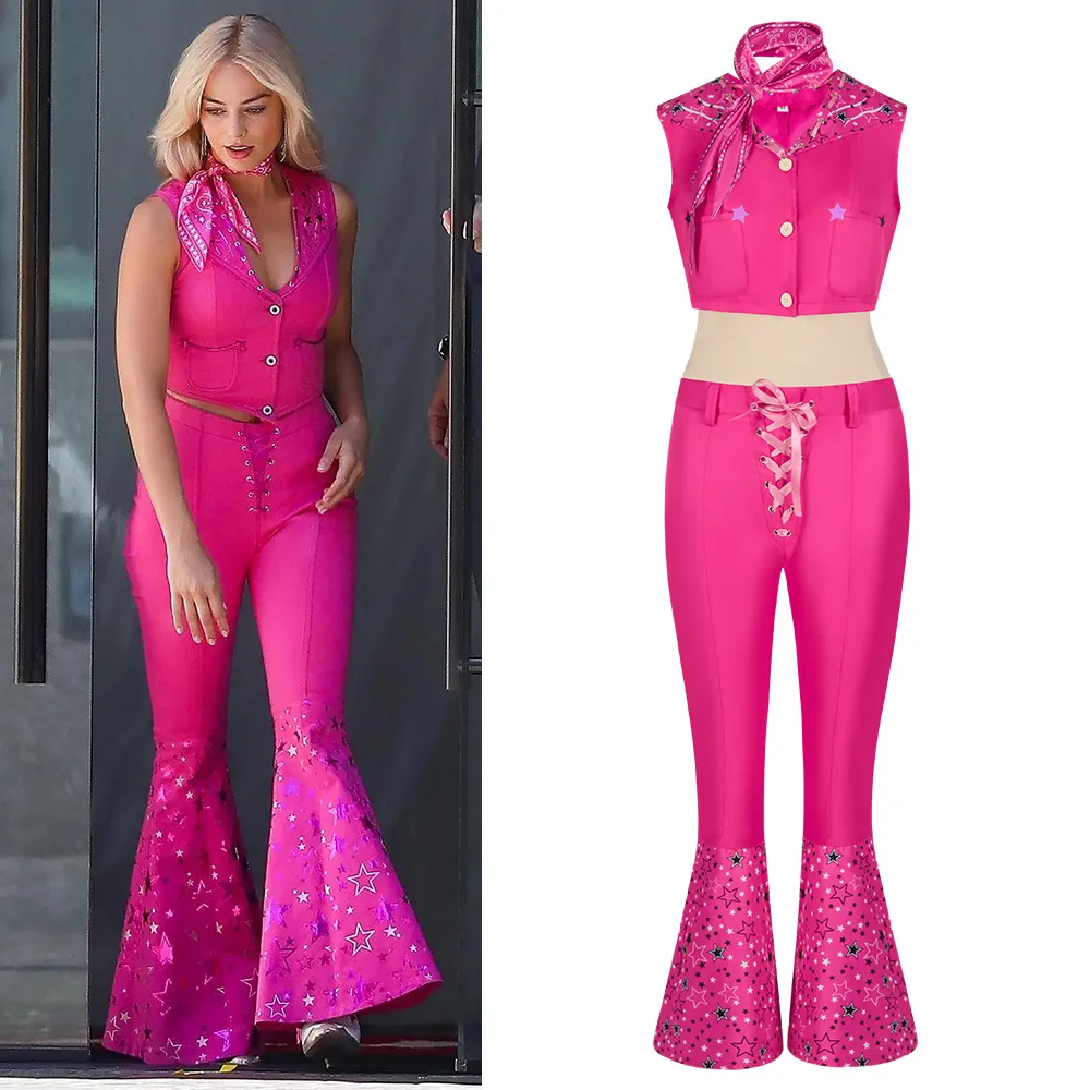 

Костюм принцессы Марго Робби для косплея женская розовая одежда топ брюки костюм костюмы на Хэллоуин форма из фильма