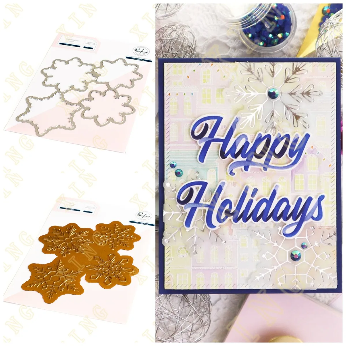 

Newest Snowflakes Metal Cutting Dies Hot Foil Scrapbook Diary Decoration Embossing Cut Dies Template Diy Greeting Card Handmade