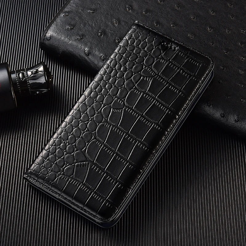 

Crocodile Genuine Leather Case For Samsung Galaxy A01 A02 A03 A02S A03S A04 A10E A20E A2 A11 A10 Core Flip Wallet Phone Cover