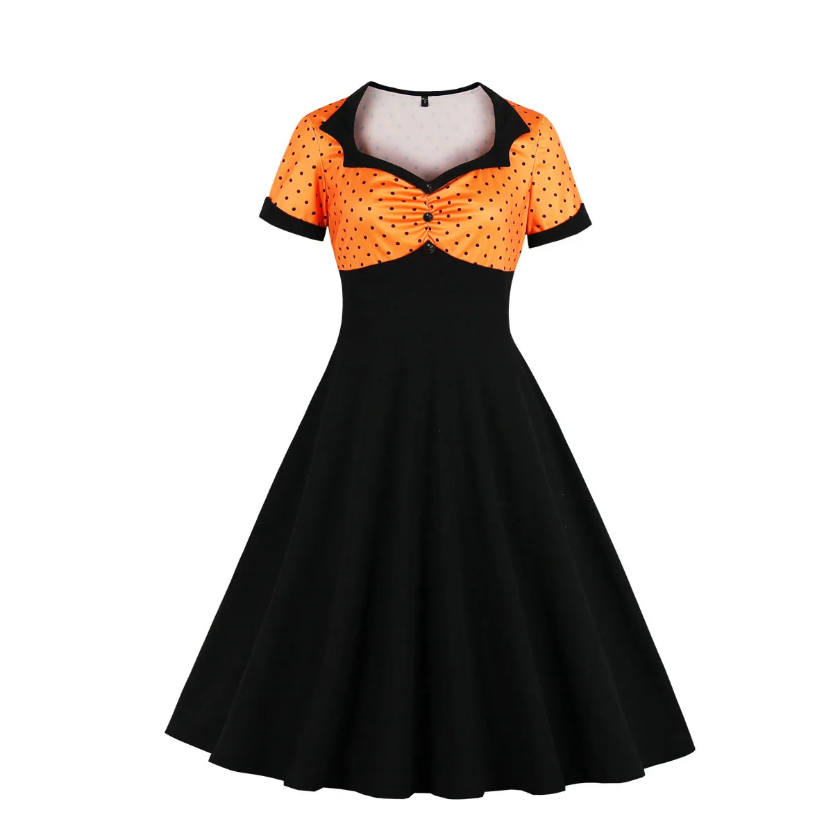 

Женское винтажное платье в горошек, черное платье в стиле Одри Хепберн, с пышной юбкой качели в стиле рокабилли, с пышной юбкой 50-60-х годов, по...