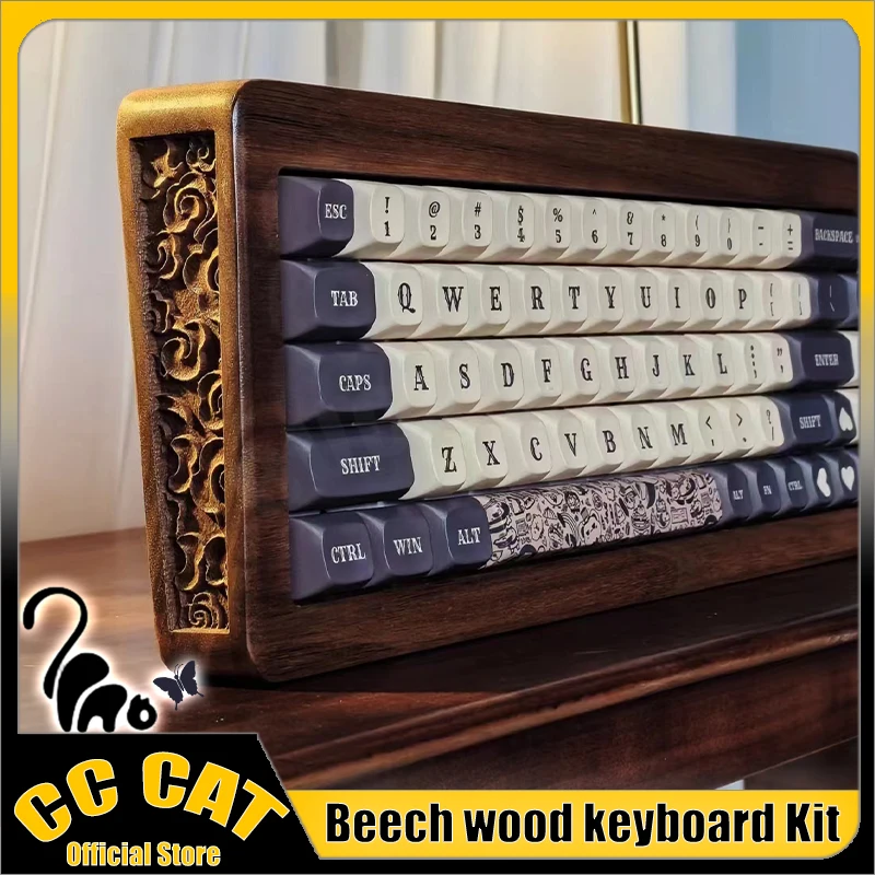 Комплект беспроводной клавиатуры из букового дерева Cirrus68 3 режима 68 клавиш