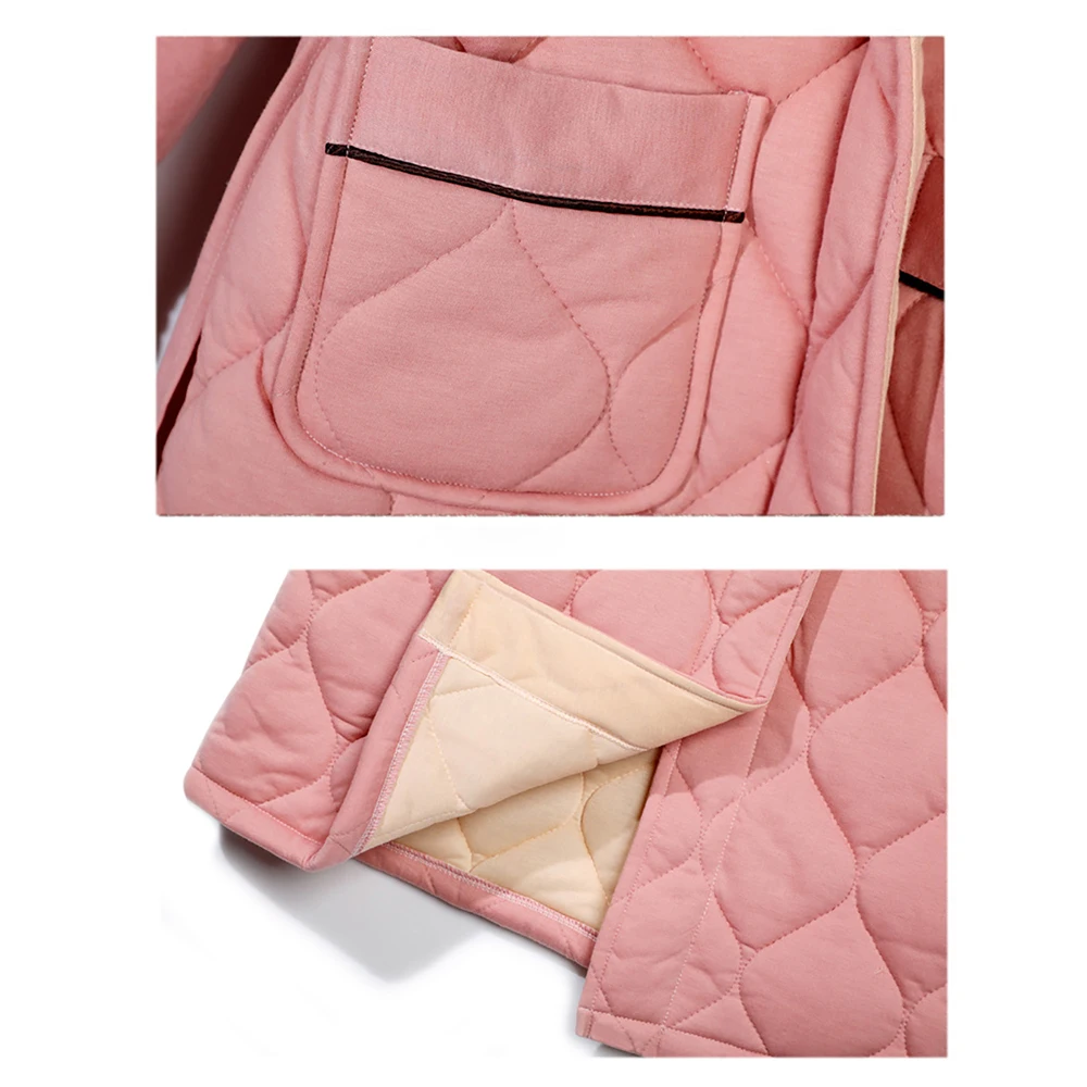 100% Cotton 3-layer Thicken Winter Sleepwear for Sleeping Trendy Plaid Embroidery Long Bathrobe Female Shower Robe Night Clothes