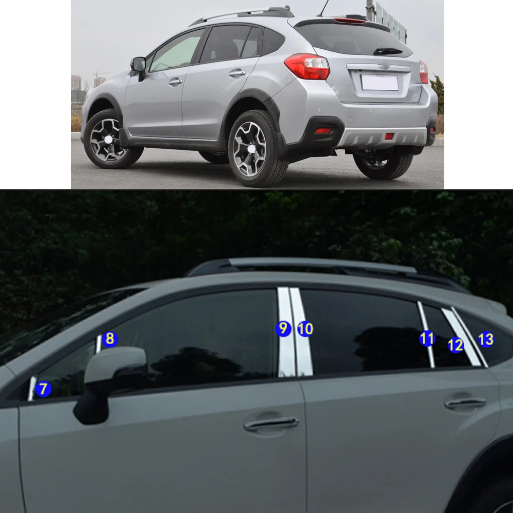 

Автомобильная наклейка из нержавеющей стали, украшение, столбик, окно, средняя полоса, отделка, капоты рамы для Subaru XV 2012-2017