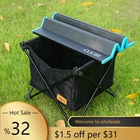 large folding table outdoor camping oxford cloth kitchen storage net bag mesh waterproof storage basket picnic accessories