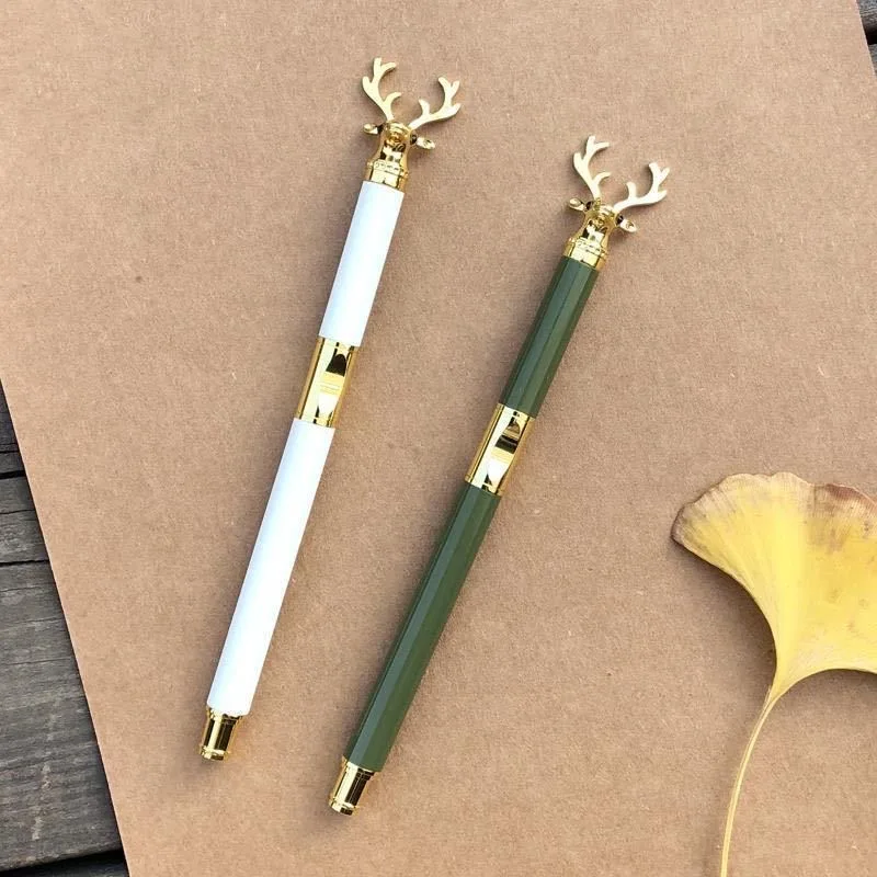 

Jinhao Elk Shaped Metal Fountain Pen Black 0.5mm EF/F Nib Excellent Writing Gifts School Stationery Pen Signature Ink Pens