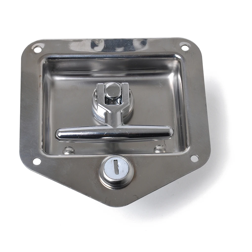 

2PCS Set Trailer Caravan Canopy Toolbox Lock Folding T Handle Lock Stainless Steel Flush Mount Tool Box Lock