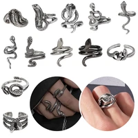 cool retro exaggeration adjustable opening vintage jewelry snake ring