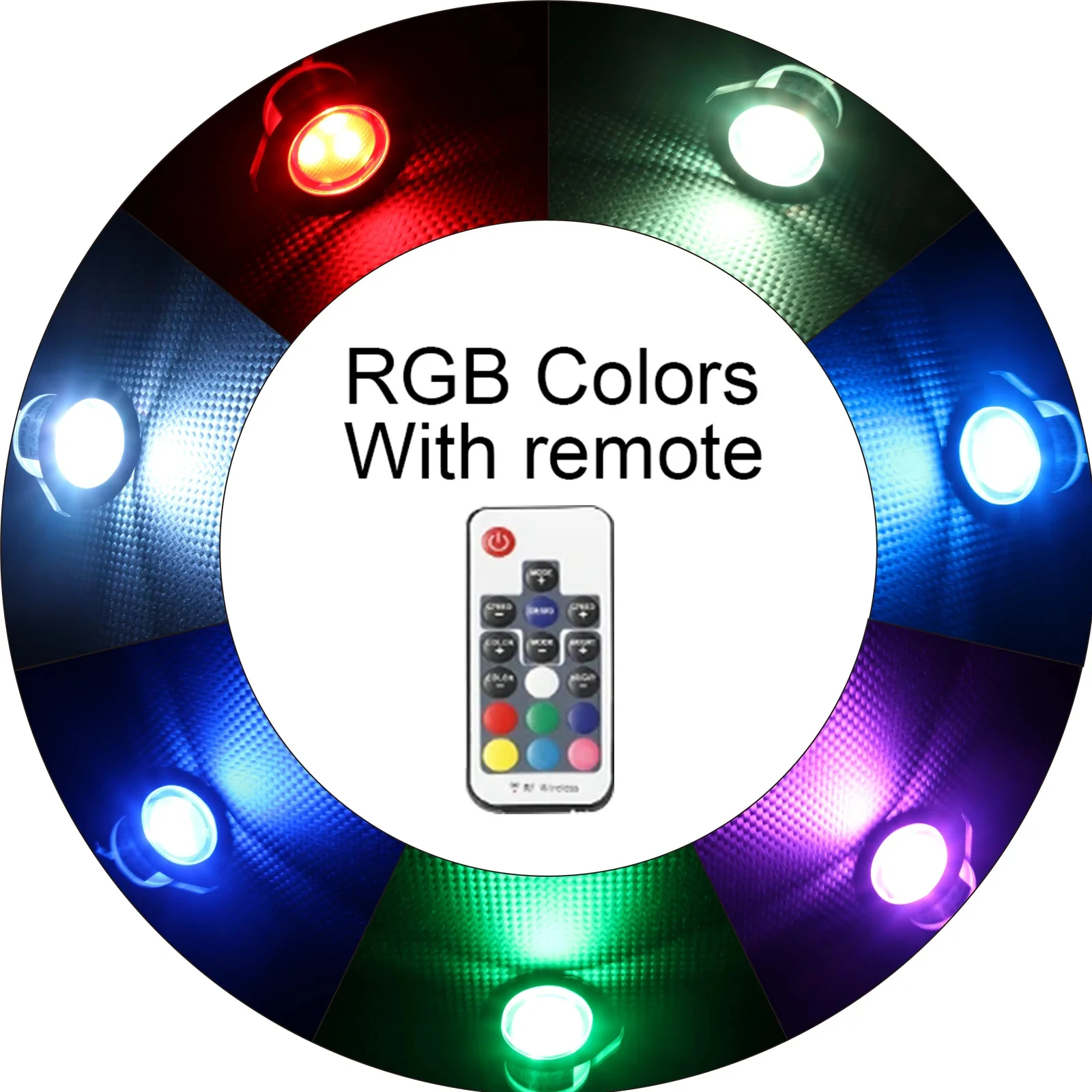 10 шт. водонепроницаемый RGB-светильник с дистанционным управлением 12 В